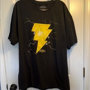 DC Black and Yellow Lightning Bolt Tee and White Black Adam Tee